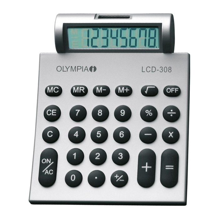 OLYMPIA LCD-308 Taschenrechner silber