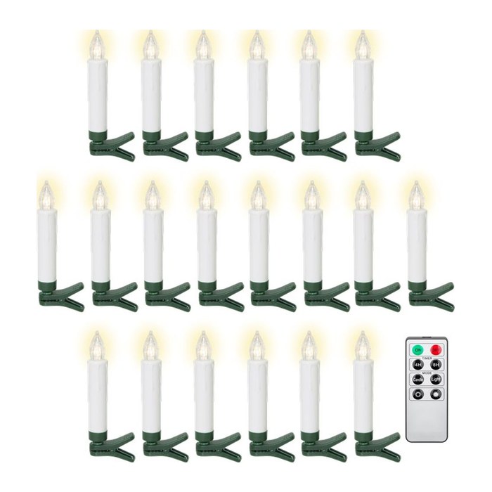 goobay LED Weihnachtsbaumkerzen weiß, 20 St.