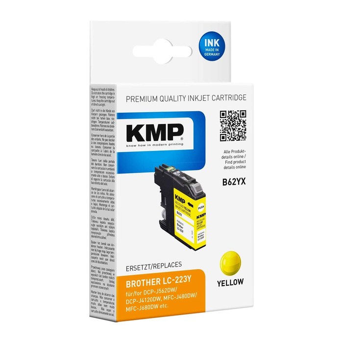 KMP B62YX gelb Druckerpatrone kompatibel zu brother LC-223Y