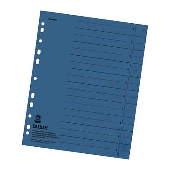 FALKEN Trennblätter DIN A4 1-0 blau, 230 g/qm, 100 St.
