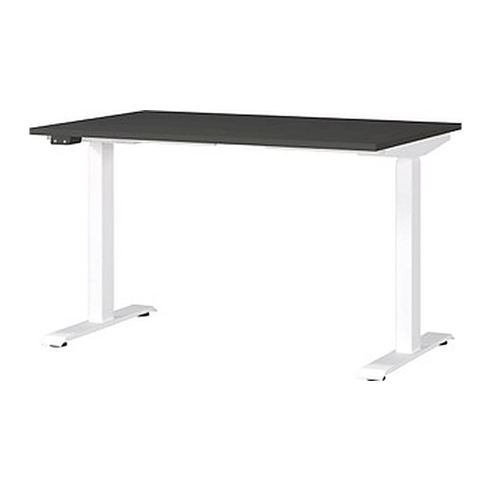 GERMANIA JET höhenverstellbarer Schreibtisch grafit rechteckig, T-Fuß-Gestell weiß 120,0 x 80,0 cm