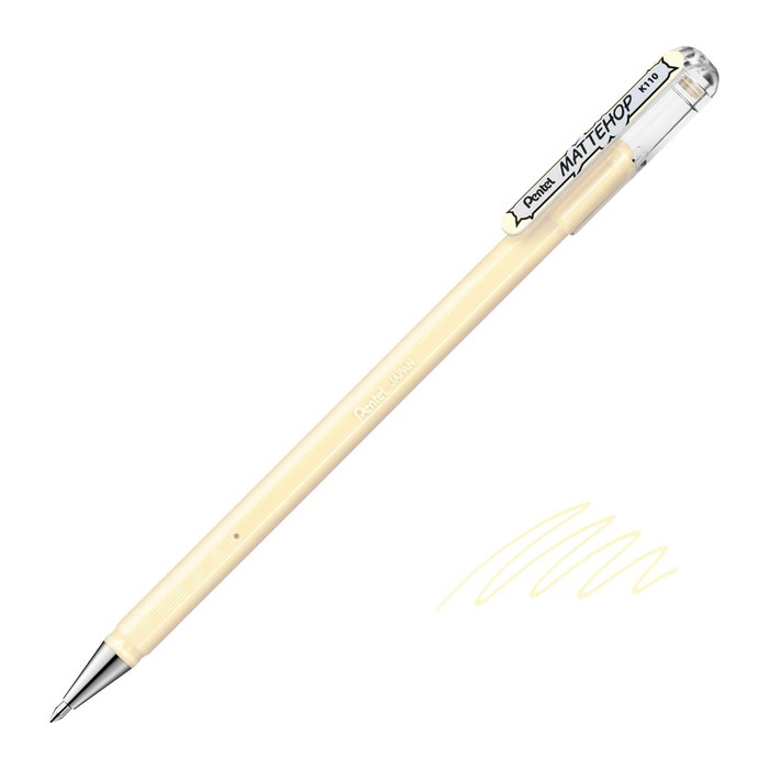 Pentel Mattehop Gelschreiber elfenbein 0,5 mm, Schreibfarbe: weiß, 1 St.