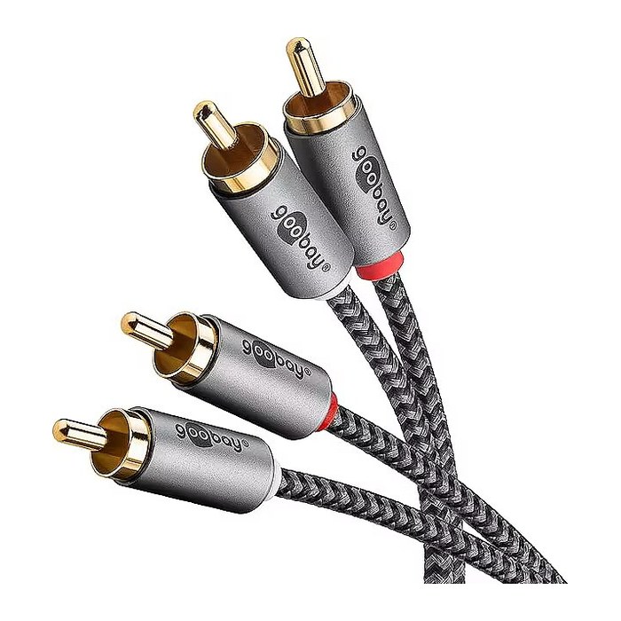 goobay Cinch Kabel 5,0 m silber, schwarz, 1 St.