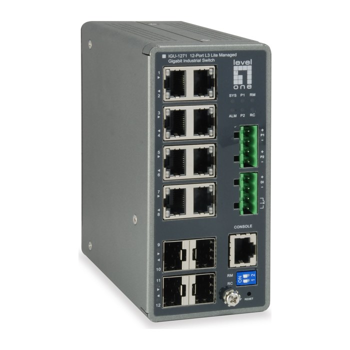 LevelOne Industr.Switch 8xGE/4xSFP TURING Managed L3