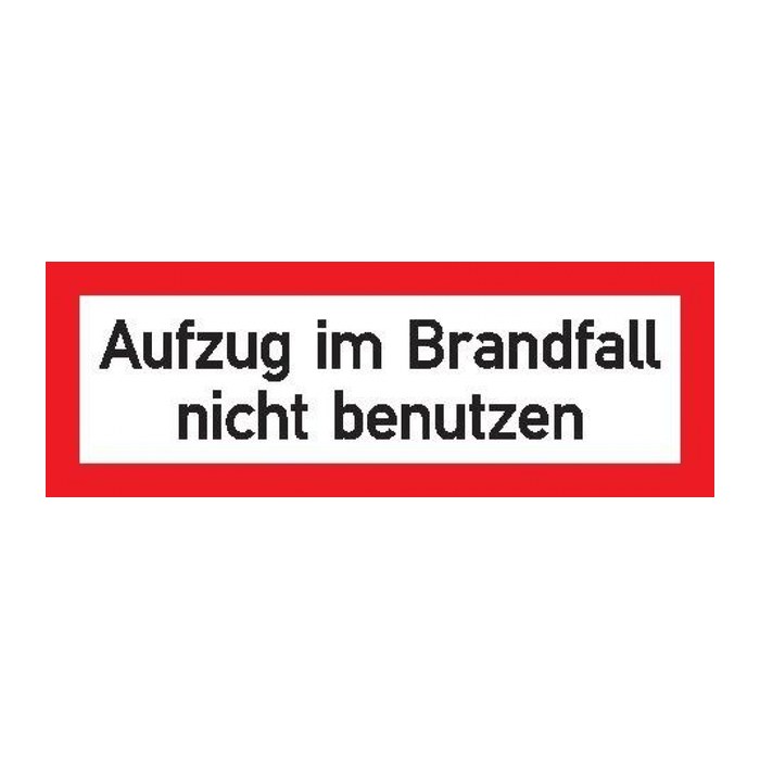 SafetyMarking® Brandschutzaufkleber "Aufzug im Brandfall nicht benutzen" rechteckig 14,8 x 5,2 cm, 1 St.