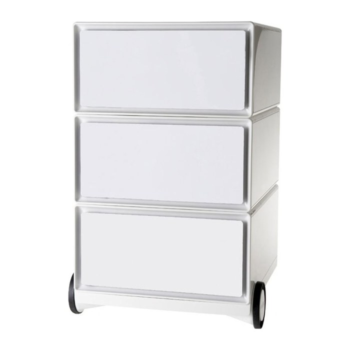 PAPERFLOW easyBox Rollcontainer weiß 3 Auszüge 39,0 x 43,6 x 64,2 cm