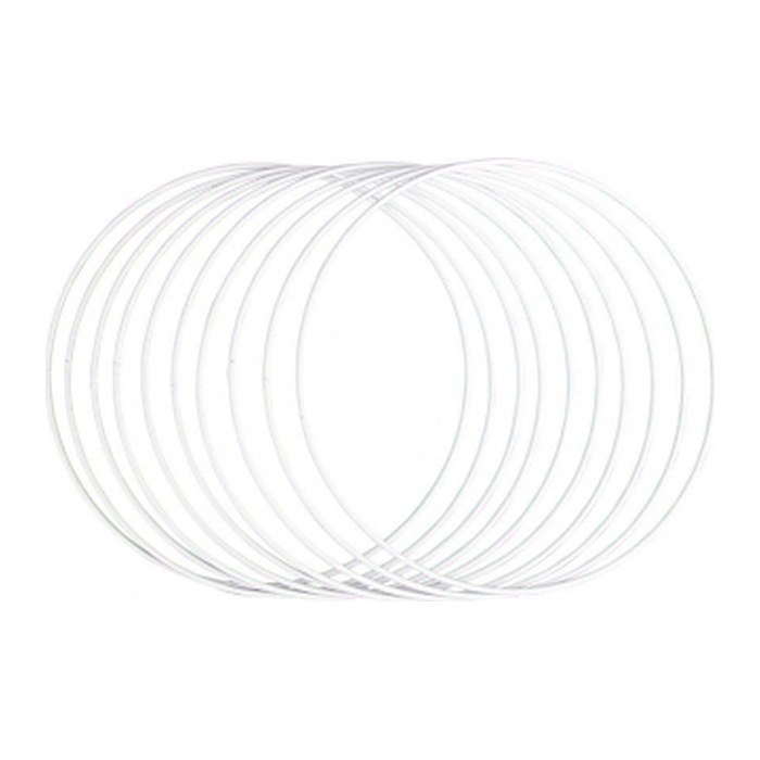Rayher Metallringe-Set beschichtet weiß Ø 20,0 cm, 10 St.