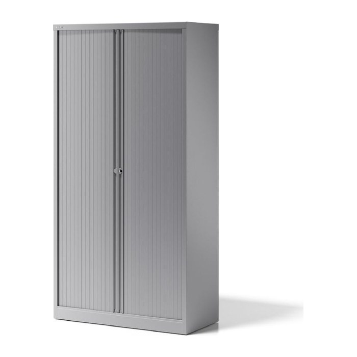 BISLEY Essentials Rollladenschrank silber 4 Fachböden 100,0 x 47,0 x 197,0 cm