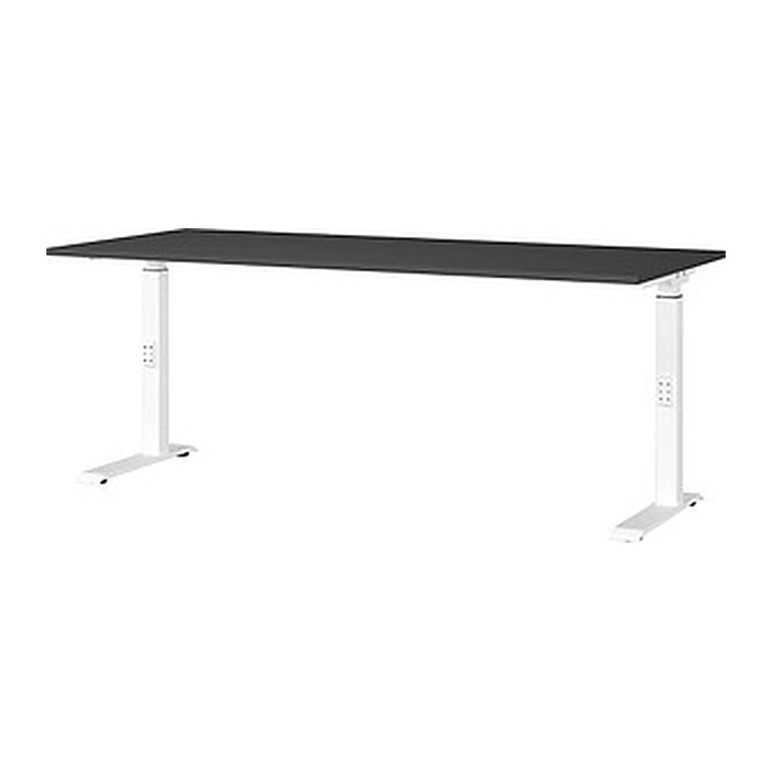 GERMANIA DOWNEY höhenverstellbarer Schreibtisch grafit rechteckig, C-Fuß-Gestell weiß 180,0 x 80,0 cm