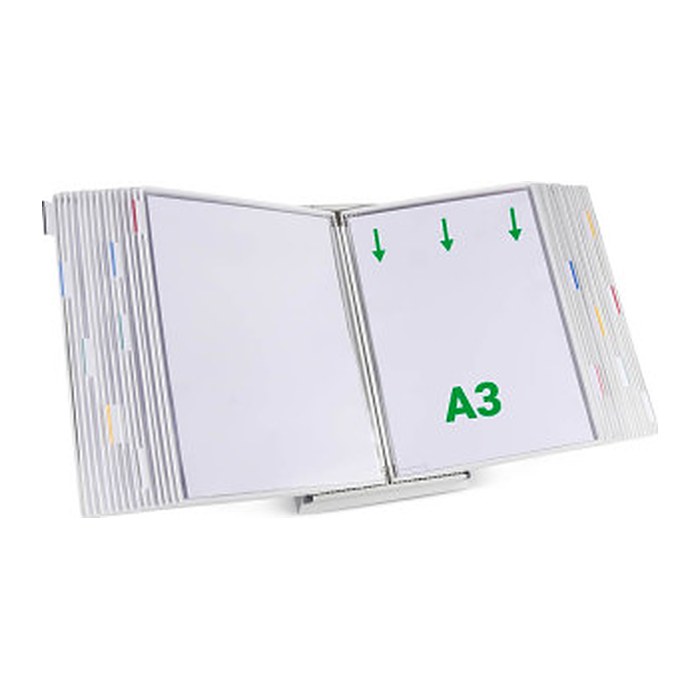 tarifold Sichttafelsystem 433302 DIN A3 weiß mit 30 St. Sichttafeln, 1 St.