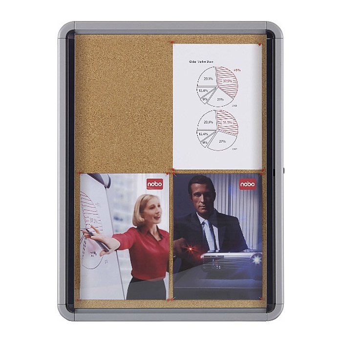 nobo Schaukasten Premium Plus silber 4x DIN A4 49,3 x 4,3 x 66,7 cm, 1 St.