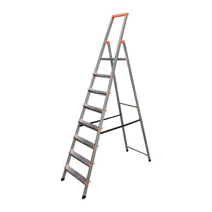 KRAUSE Stehleiter einseitig MONTO Solidy silber 8 Stufen, H: 250,0 cm