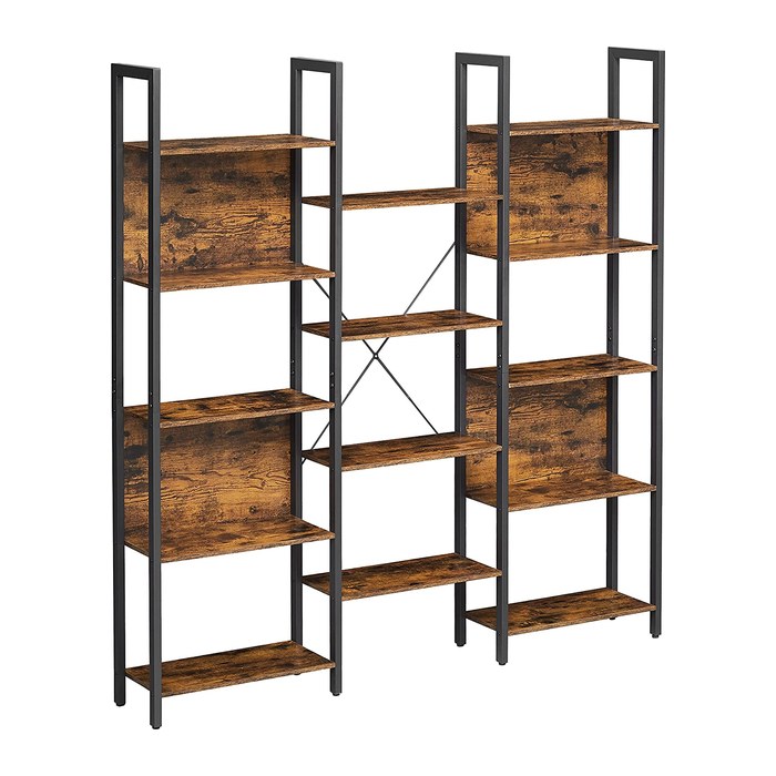 VASAGLE Bücherregal braun, schwarz 158,0 x 24,0 x 166,0 cm, 1 St.