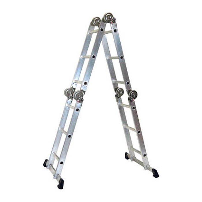 SZ Metall Gelenkleiter silber 4x 3 Sprossen, H: 330,0 cm