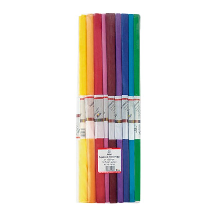 Werola Krepppapier Aquarola färbt nicht ab farbsortiert 32 g/qm 10 Rollen