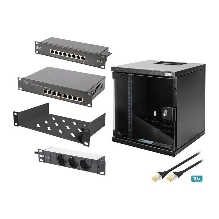 DIGITUS Netzwerk-Set 254 mm (10")-6HE, 312x300mm (B x T)