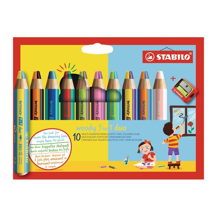 STABILO woody 3 in 1 Malset farbsortiert, 10 St.