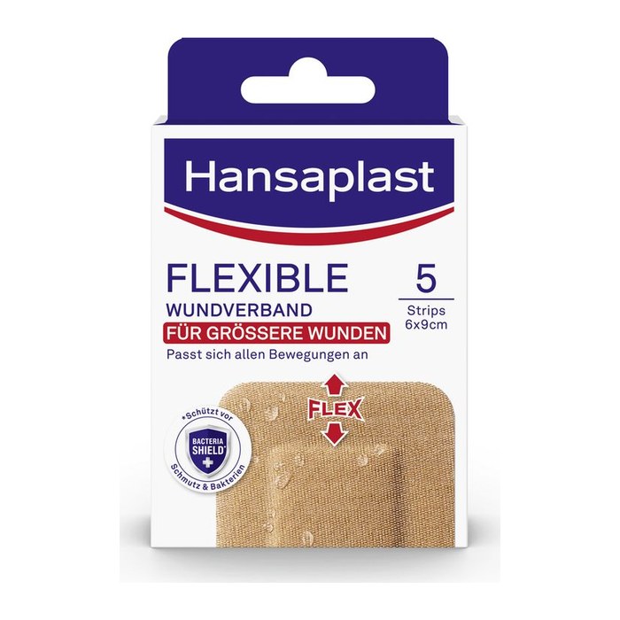 Hansaplast Wundverband Pflaster FLEXIBLE 48829 mittelbeige 60 x 90 mm, 5 St.