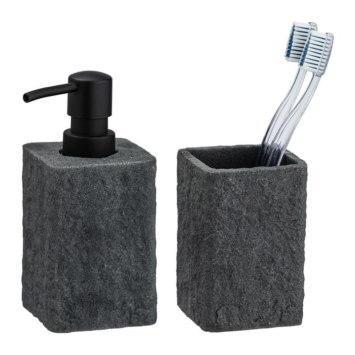 WENKO Badaccessoires-Set Villata anthrazit, 1 Set