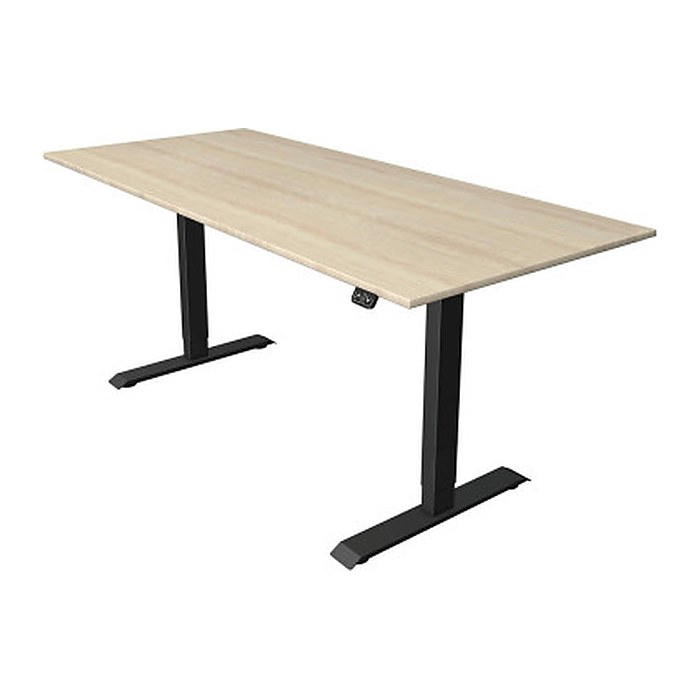 Kerkmann Move 1 elektrisch höhenverstellbarer Schreibtisch ahorn rechteckig, T-Fuß-Gestell grau 180,0 x 80,0 cm