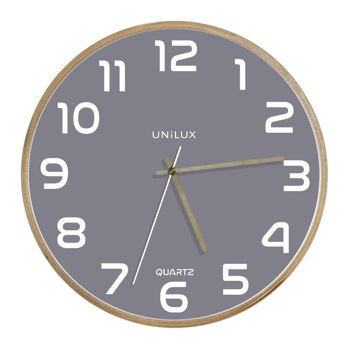 unilux Wanduhr BALTIC braun Kunststoff, Ø 31,5 cm