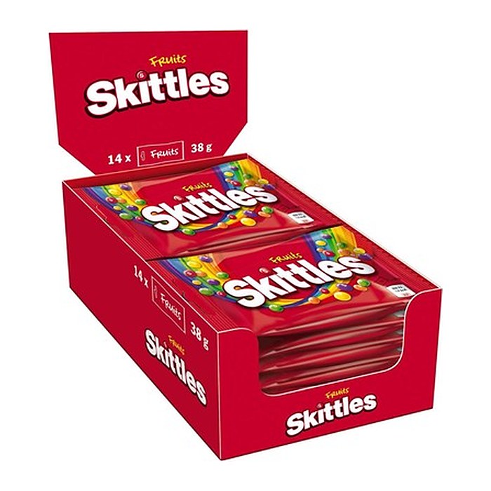 Skittles Fruits Kaubonbons 14 x 38,0 g, 14 St.
