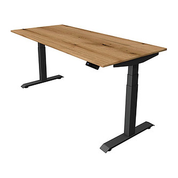 Kerkmann Move 4 elektrisch höhenverstellbarer Schreibtisch eiche rechteckig, T-Fuß-Gestell grau 180,0 x 80,0 cm