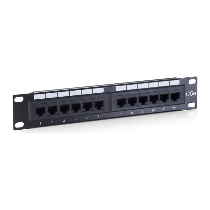 Equip 10" Patchpanel 12xRJ45 Cat5e UTP 1U 100MHz RAL9005