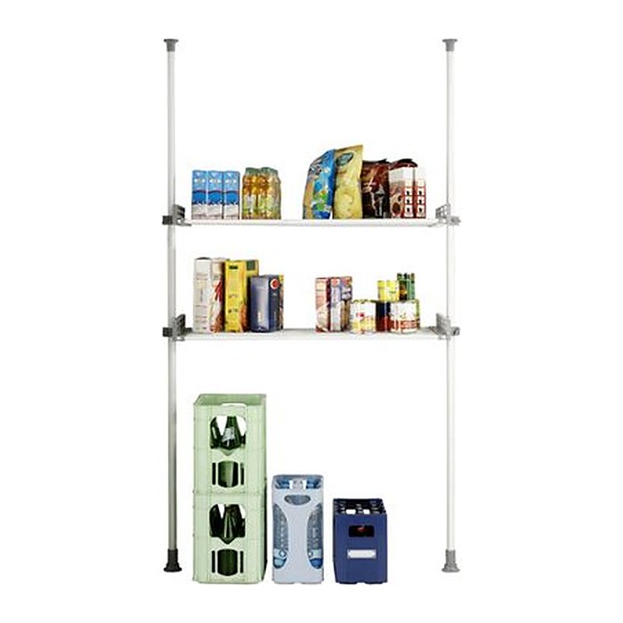 WENKO Teleskop-Garderobe Herkules Twin 50612100 grau Metall 73,0 - 120,0 x 165,0 - 300,0 cm, 1 St.