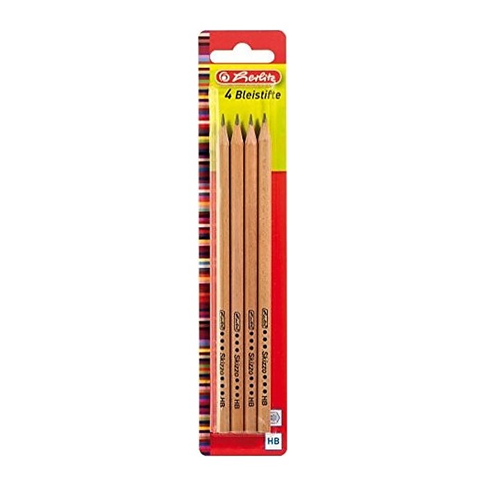 herlitz Skizzo Bleistifte HB naturbelassen, 4 St.