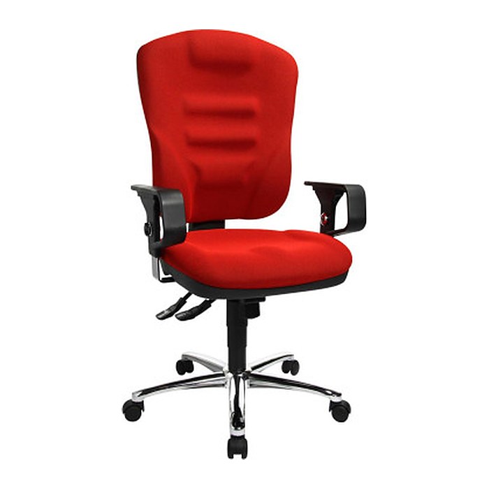 Topstar Bürostuhl Softec Synchro Deluxe, SOFTEC BC1 Stoff rot, Gestell chrom