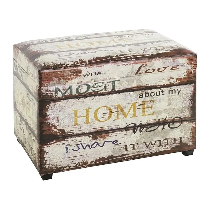 HAKU Möbel Sitztruhe 52922 Motiv Schriftzug Holz 58,0 cm
