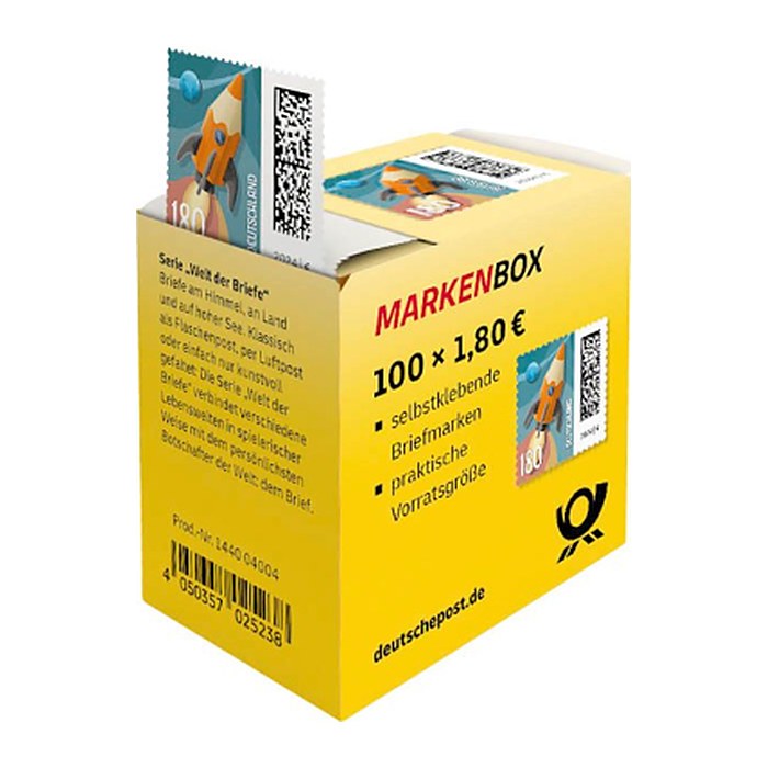 Deutsche Post 1,80 € Briefmarken "Raketenpost" selbstklebend, 100 St.