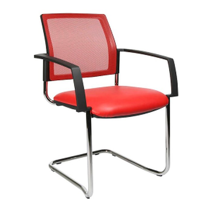 Topstar Besucherstühle BtoB 20 BB490A S01 rot Stoff, 2 St.