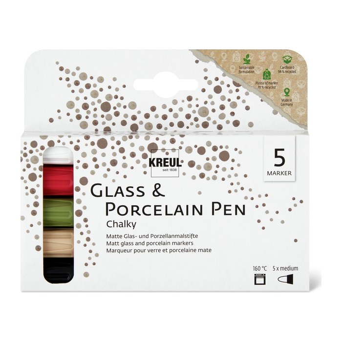 KREUL Chalky Porzellanstifte farbsortiert 2,0 - 4,0 mm, 5 St.