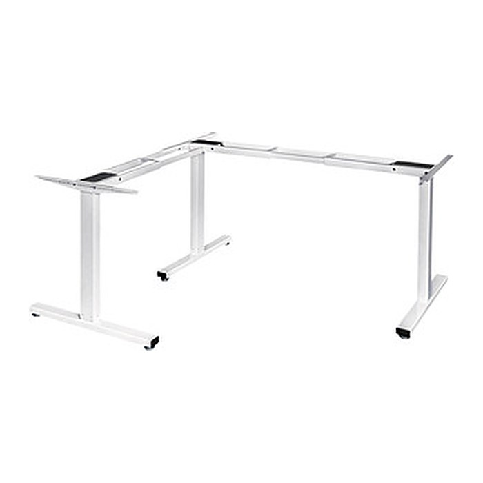 LMG elektrisch höhenverstellbares Schreibtischgestell weiß ohne Tischplatte, T-Fuß-Gestell weiß 100,0 - 180,0 x 57,5/69,8 cm