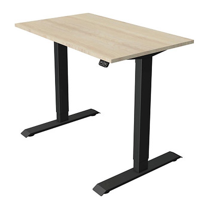 Kerkmann Move 1 elektrisch höhenverstellbarer Schreibtisch ahorn rechteckig, T-Fuß-Gestell grau 100,0 x 60,0 cm