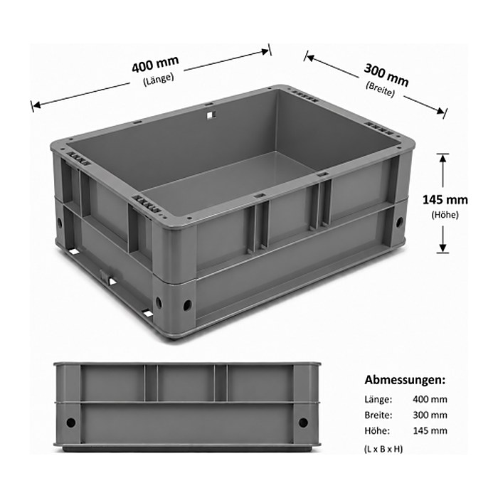 SCHULTE Eurobox grau 30,0 x 40,0 x 14,5 cm, 1 St.