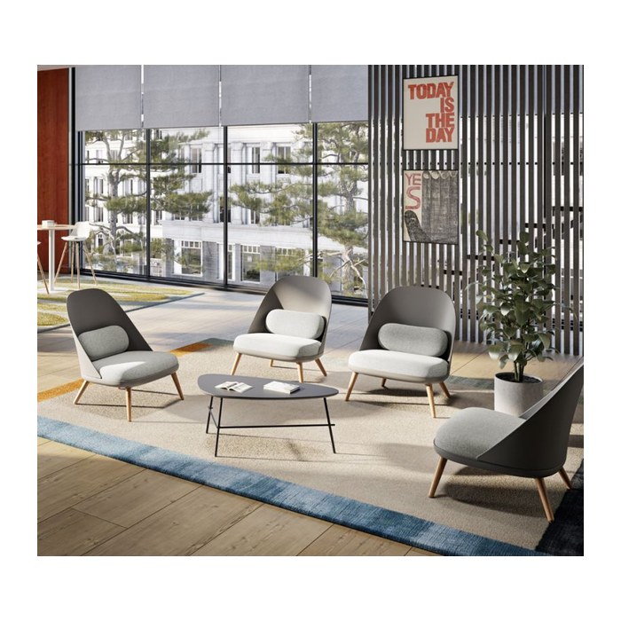 meet powered by PAPERFLOW Sessel COCOON weiß buche Kunststoff 70,0 x 65,5 x 75,5 cm, 1 St.