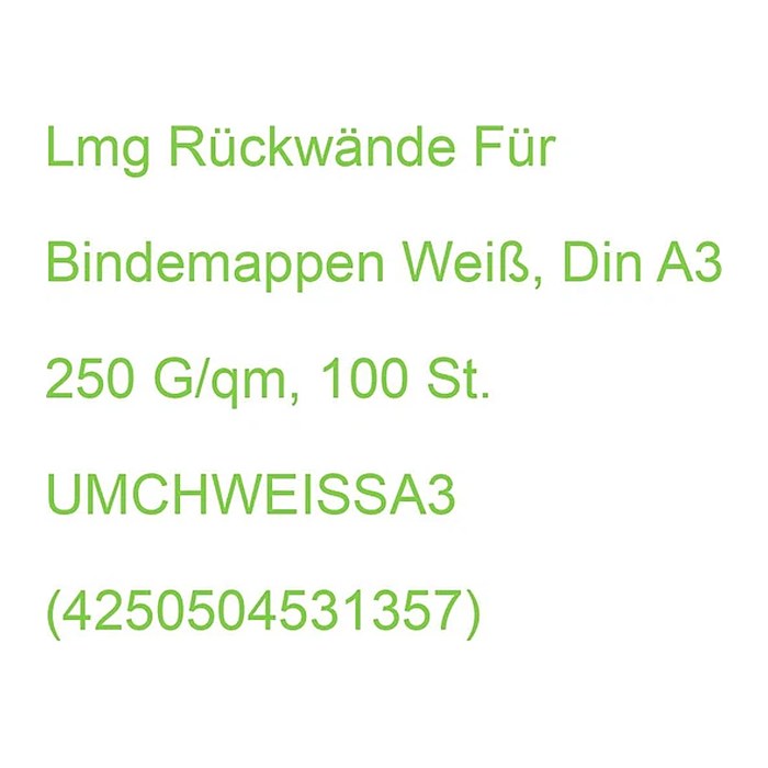 LMG Rückwände für Bindemappen weiß, DIN A3 250 g/qm, 100 St.