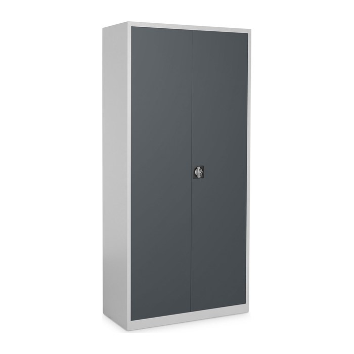 Aktenschrank aus Stahl – 800 x 380 (4,5 OH) – Korpus in Lichtgrau (Türen Anthrazitgrau)