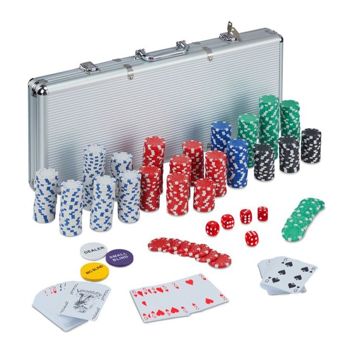 relaxdays Pokerkoffer Kartenspiel, 1 Set