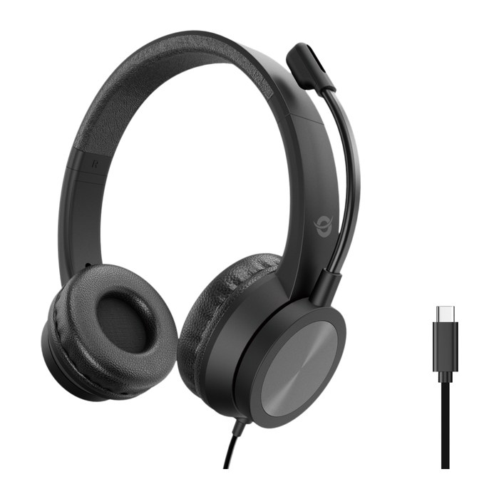 CONCEPTRONIC Headset Stereo USB-C/Mikro/Bedien./ANC 2.00m sw