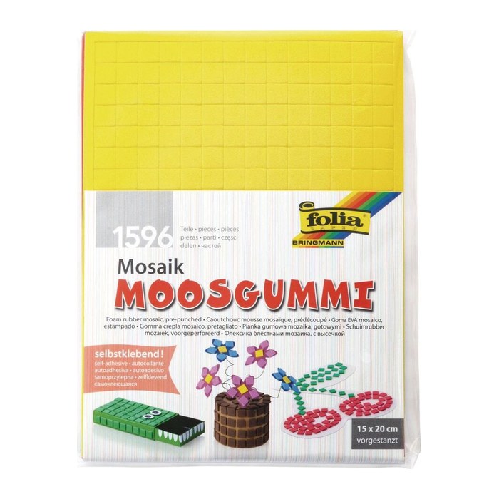 folia Moosgummi MOSAIK BASIC mehrfarbig 1.596 St.