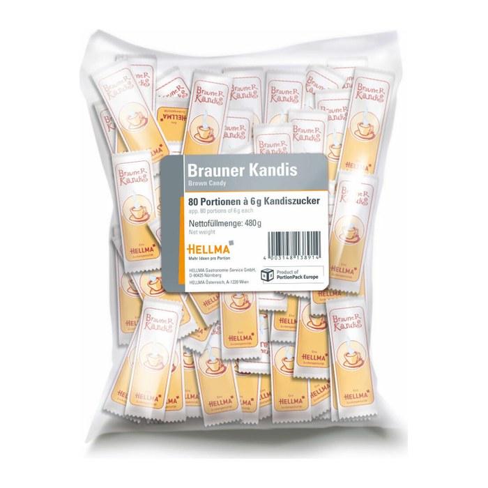 HELLMA  Brauner Kandis Zuckersticks, 80x 6,0 g