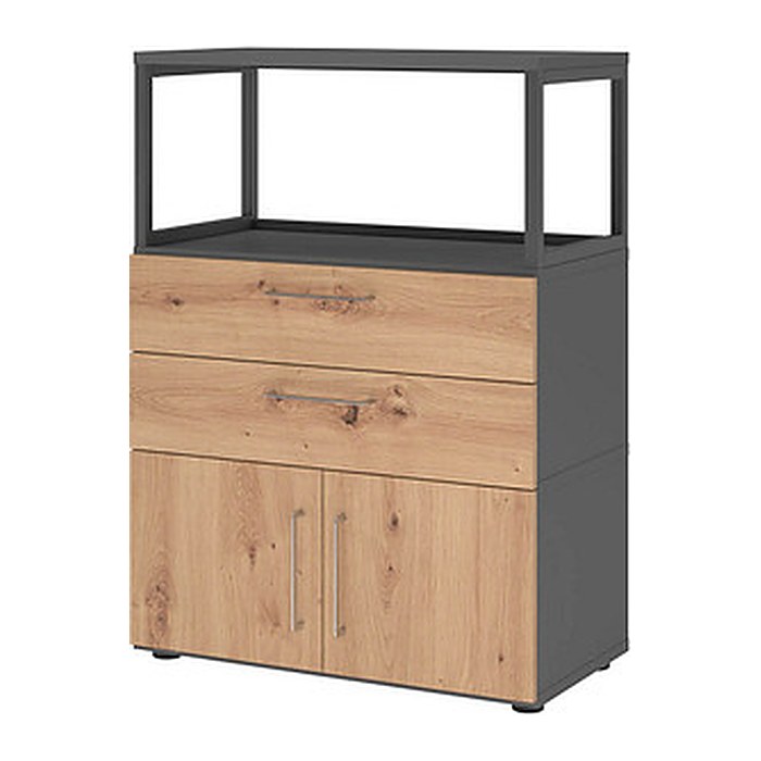 HAMMERBACHER Regalschrank FlexWall, VFW38K1RG/G/R/BS grafit, asteiche 80,0 x 40,0 x 109,8 cm, 1 St.