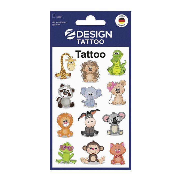 AVERY Zweckform Klebetattoo Tiere, 12 Etiketten