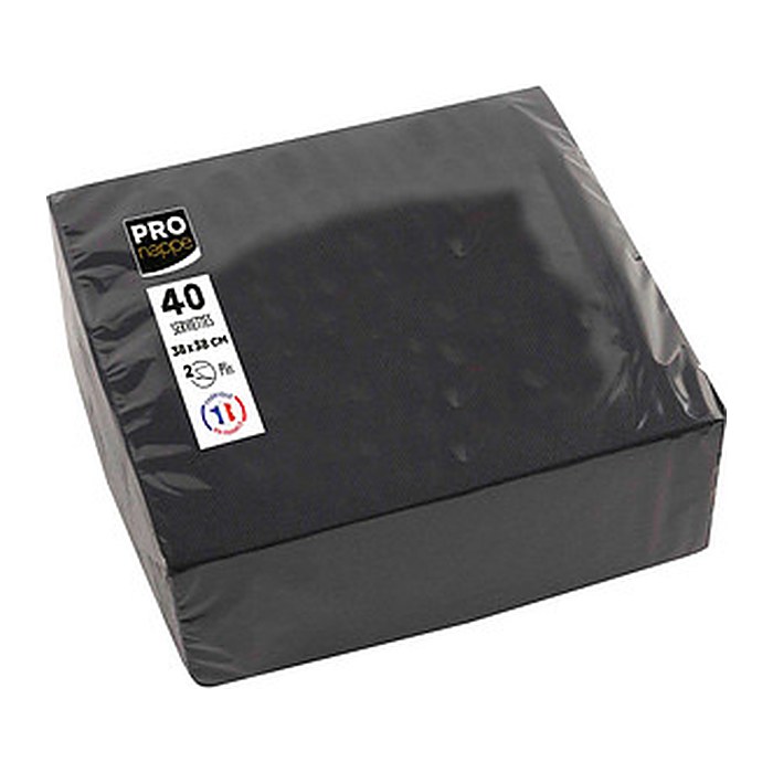PROnappe Servietten schwarz 2-lagig 38,0 x 38,0 cm, 40 St.