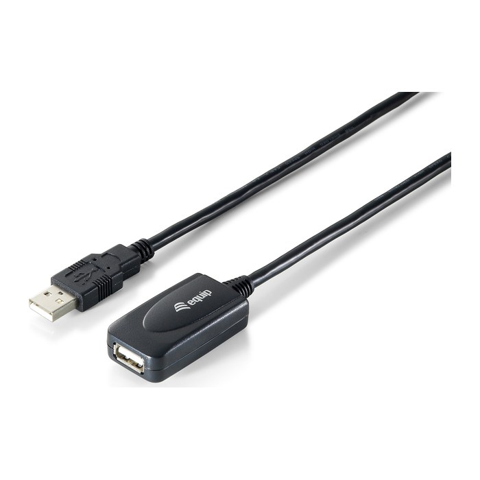 Equip Kabel USB-A2.0->A Akt. Erweiter. St/Bu 5.00m schwarz