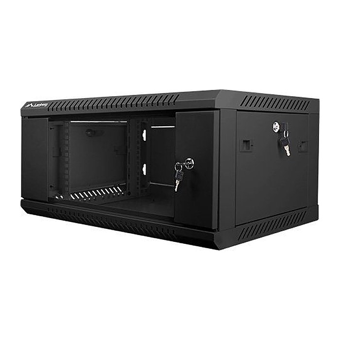 LANBERG 19" 4U 600x450 Wandgehäuse Glastür V2 (FlatPack) sw